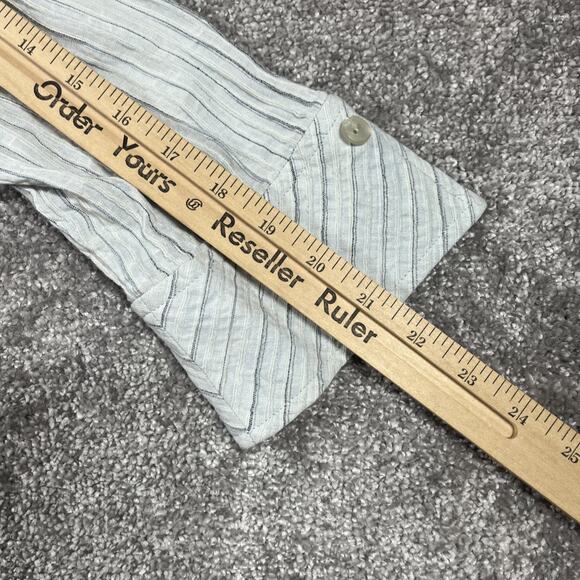 J Jill Button Up Blouse Womens Medium Linen Rayon Boho Bohemian Relaxed - Picture 12 of 12